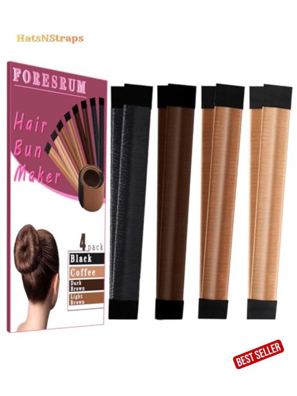 Magic Donut Hair Bun Maker 4 Pc Set Ballet Bun Shaper Tool